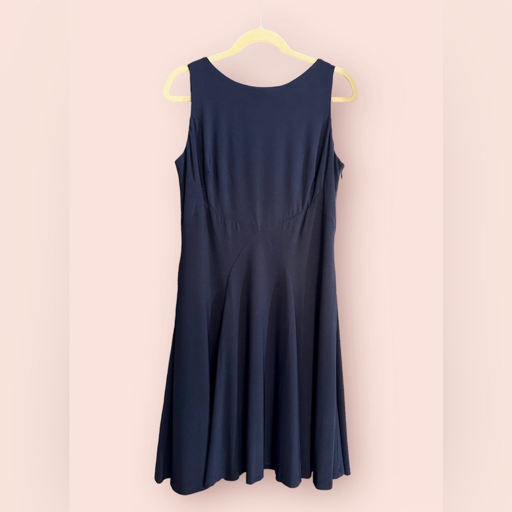 Lauren Ralph Lauren NAVY Skater Knee-length Dress Sleeveless Size 14